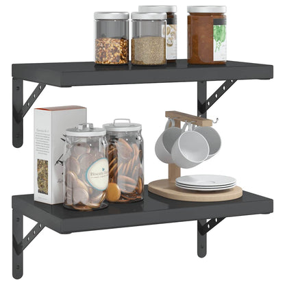 vidaXL Wall Shelves 2 pcs 50x30 cm Black Stainless Steel