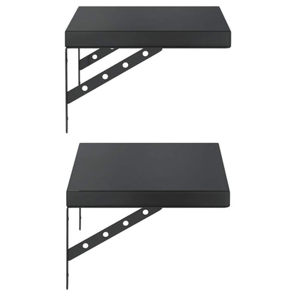 vidaXL Wall Shelves 2 pcs 50x30 cm Black Stainless Steel