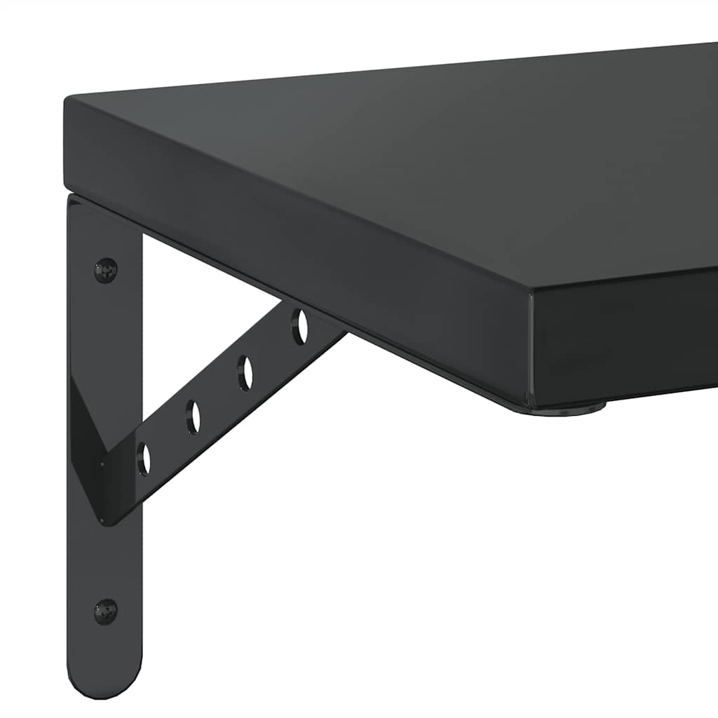 vidaXL Wall Shelves 2 pcs 50x30 cm Black Stainless Steel