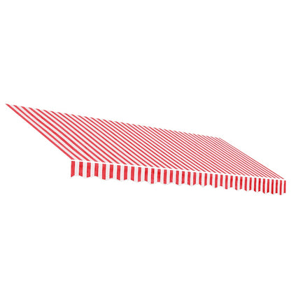 vidaXL Awning Replacement Fabric Red and White 4x3.5 m Polyester