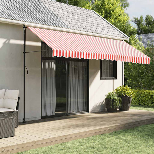 vidaXL Awning Replacement Fabric Red and White 4.5x3 m Polyester