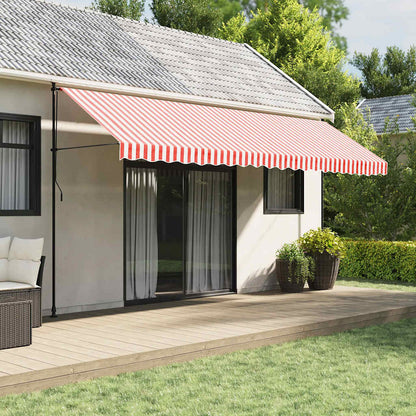 vidaXL Awning Replacement Fabric Red and White 5x3 m Polyester