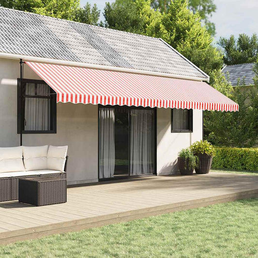 vidaXL Awning Replacement Fabric Red and White 6x3 m Polyester