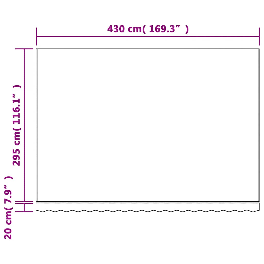 vidaXL Awning Replacement Fabric Multicolour 450x300 cm Polyester