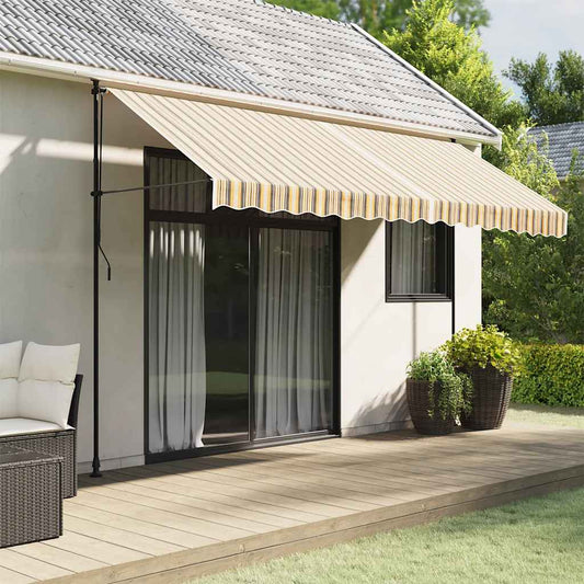 vidaXL Awning Replacement Fabric Orange and Black 4x3.5 m Polyester