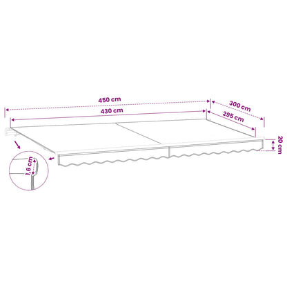 vidaXL Awning Replacement Fabric Multicolour 450x300 cm Polyester