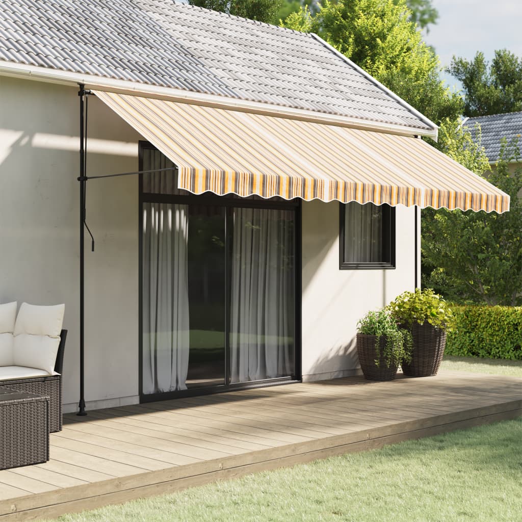 vidaXL Awning Replacement Fabric Orange and Black 4.5x3.5 m Polyester