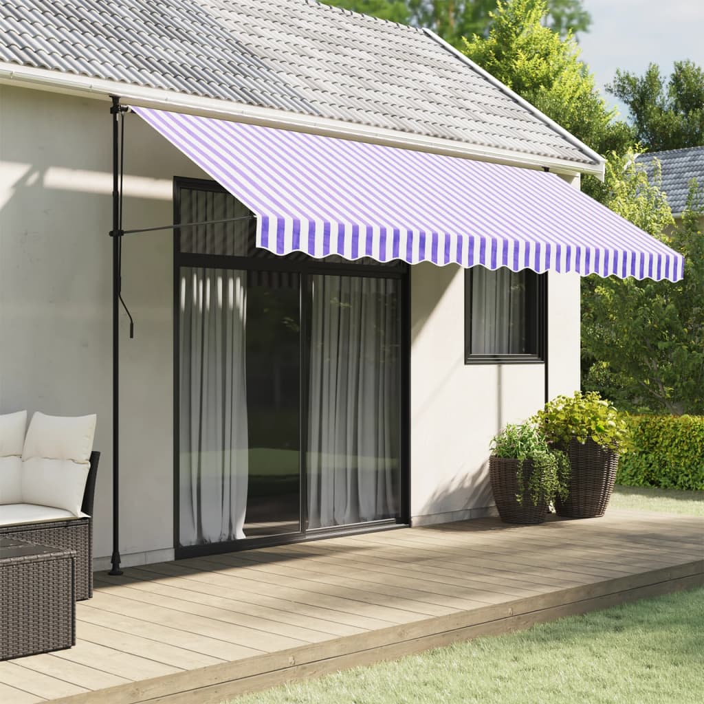 vidaXL Awning Valance Replacement Blue and White Stripe 400 cm