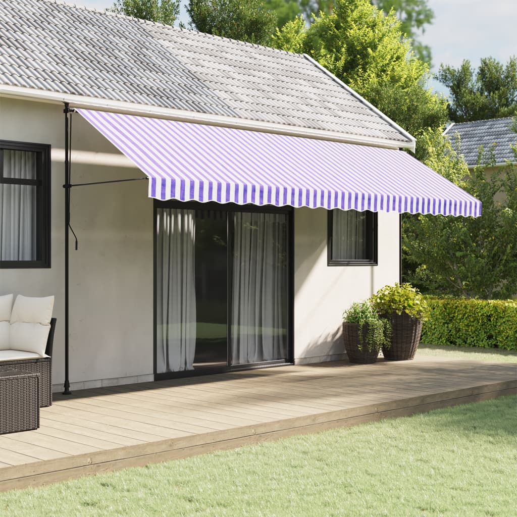 vidaXL Awning Valance Replacement Blue and White Stripe 500 cm
