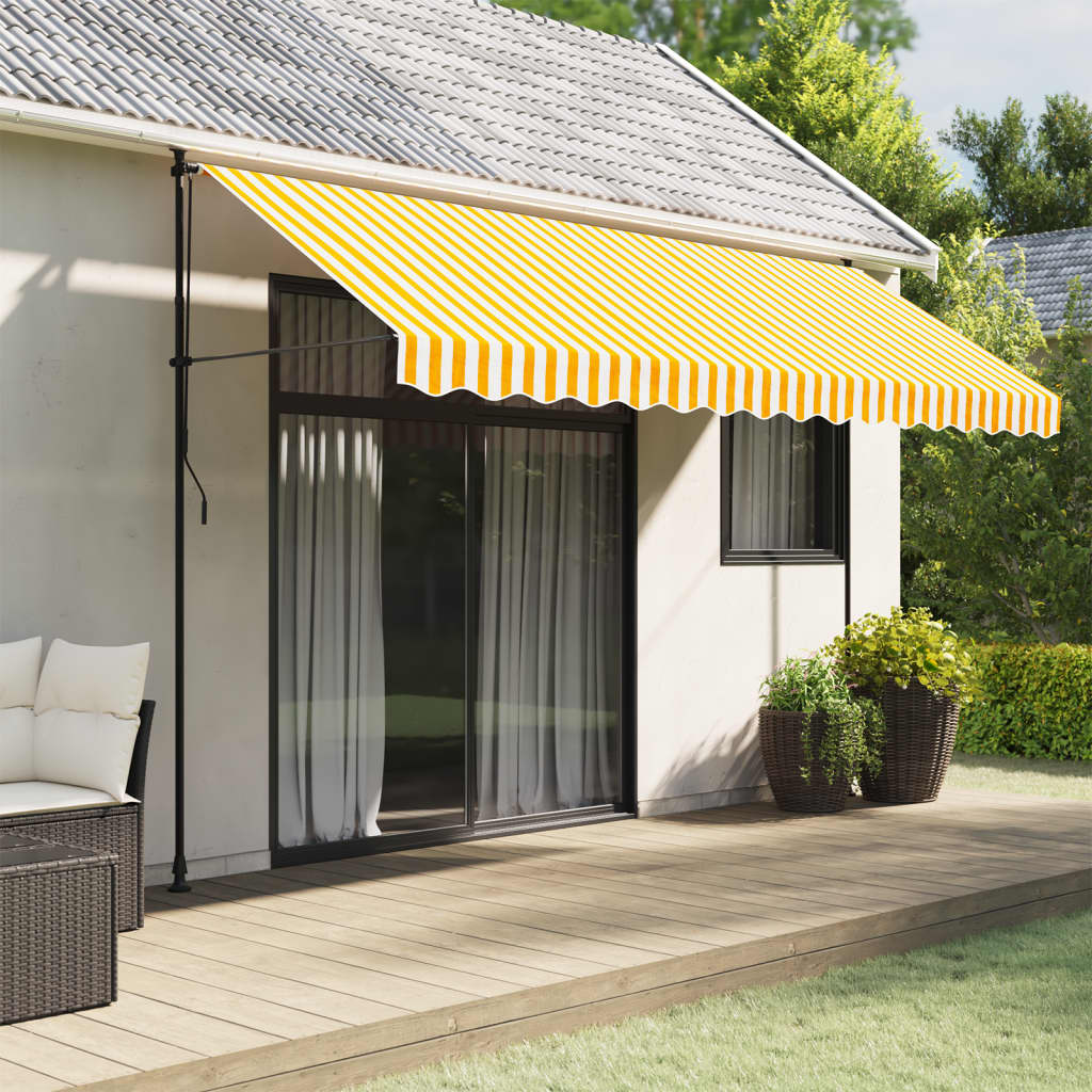 vidaXL Awning Valance Replacement Yellow and White Stripe 400 cm