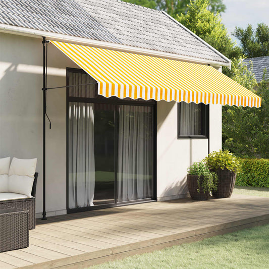 vidaXL Awning Valance Replacement Yellow and White Stripe 400 cm
