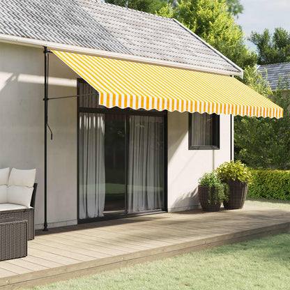 vidaXL Replacement Fabric for Awning Valance Yellow and White Stripe 4.5 m