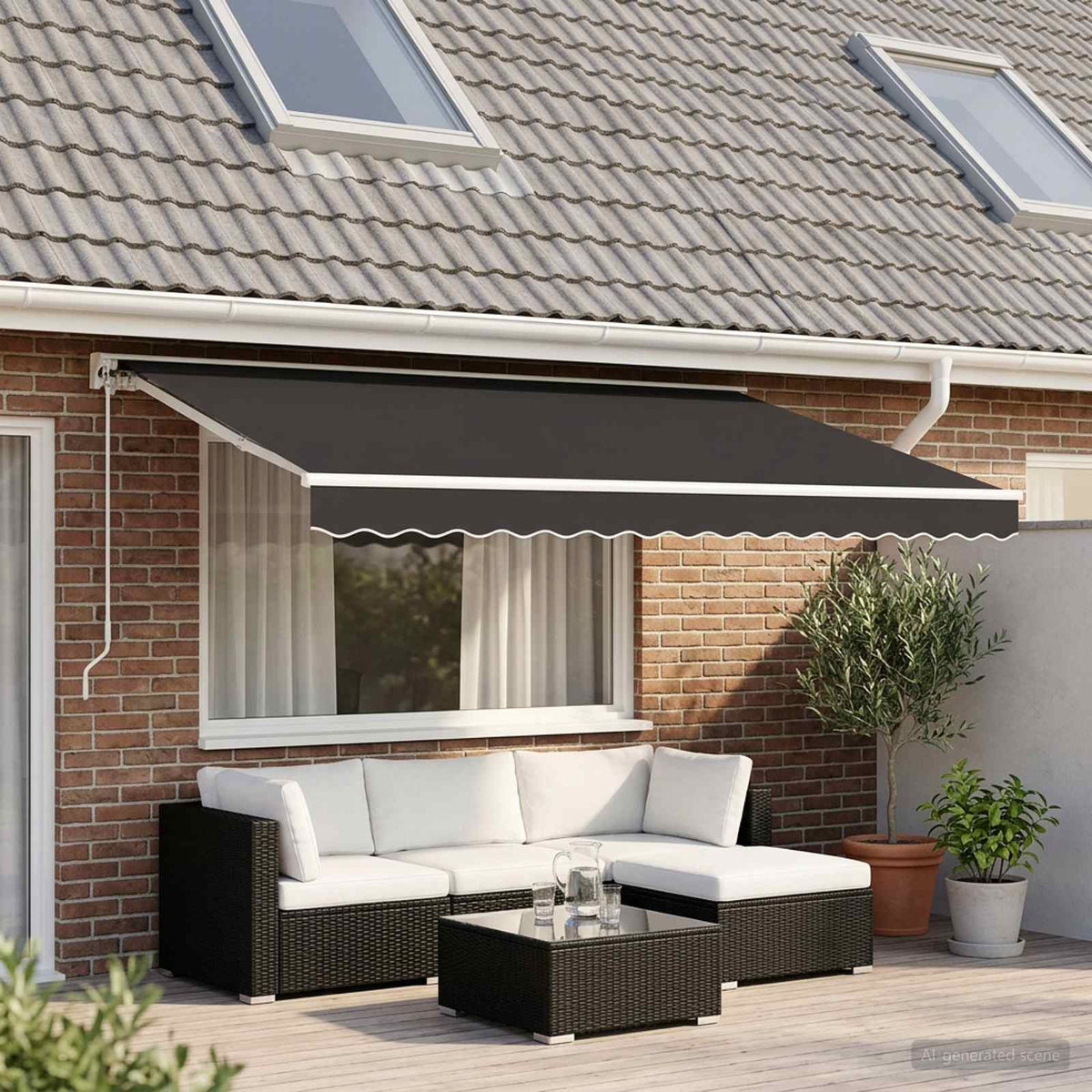 vidaXL Awning Valance Replacement Anthracite Stripe 450 cm
