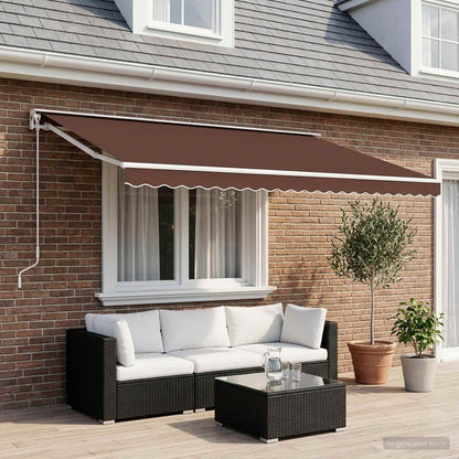 vidaXL Awning Valance Replacement Brown Stripe 600 cm