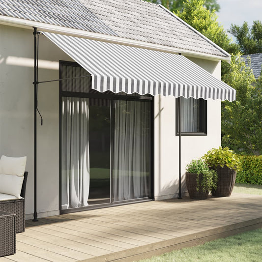 vidaXL Awning Valance Replacement Anthracite and White Stripe 300 cm