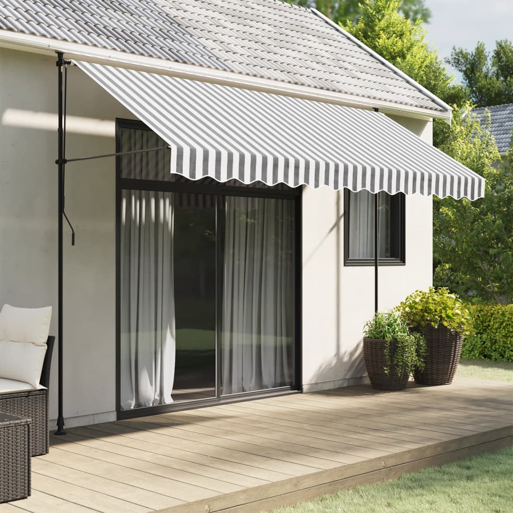 vidaXL Awning Valance Replacement Anthracite and White Stripe 350 cm