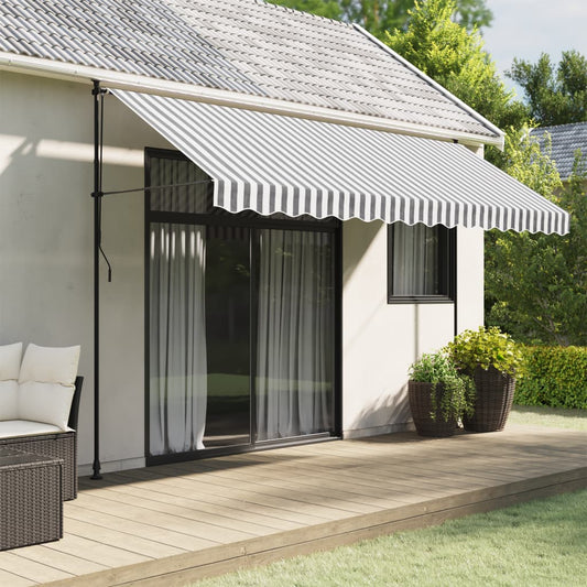 vidaXL Awning Valance Replacement Anthracite and White Stripe 400 cm
