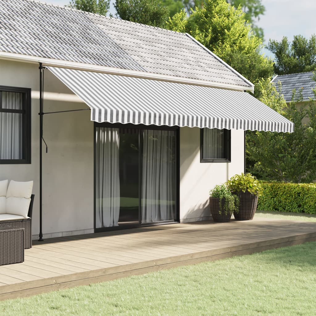 vidaXL Awning Valance Replacement Anthracite and White Stripe 500 cm