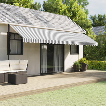 vidaXL Awning Valance Replacement Anthracite and White Stripe 600 cm