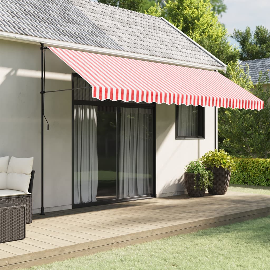 vidaXL Replacement Fabric for Awning Valance Red&White Stripe 4.5 m