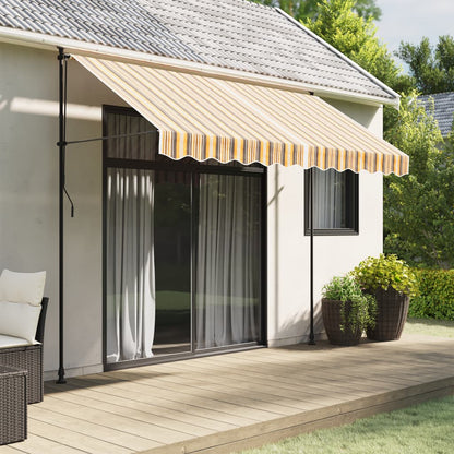 vidaXL Replacement Fabric for Awning Valance Yellow and Grey Stripe 3 m