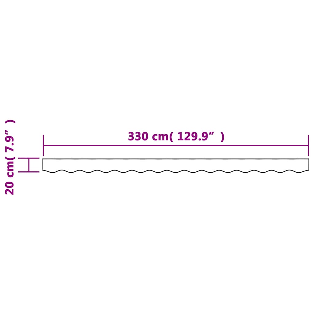vidaXL Awning Valance Replacement Yellow and Grey Stripe 350 cm