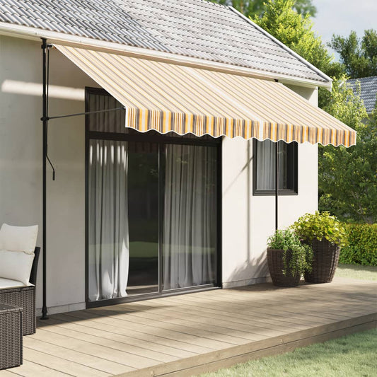 vidaXL Replacement Fabric for Awning Valance Yellow and Grey Stripe 3.5 m