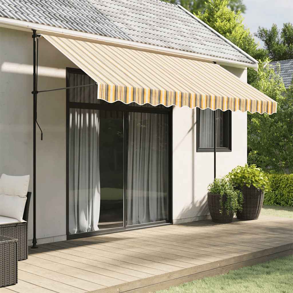 vidaXL Awning Valance Replacement Yellow and Grey Stripe 350 cm