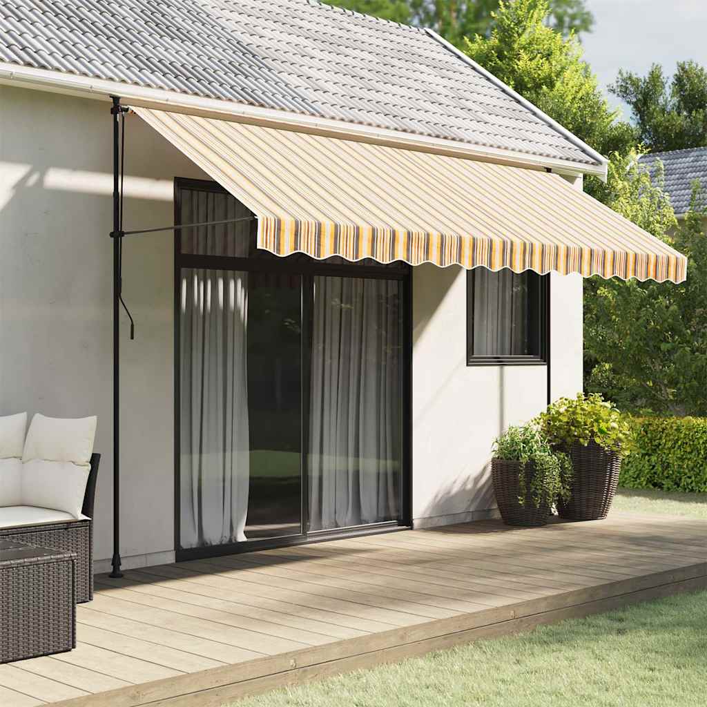 vidaXL Awning Valance Replacement Yellow and Grey Stripe 400 cm