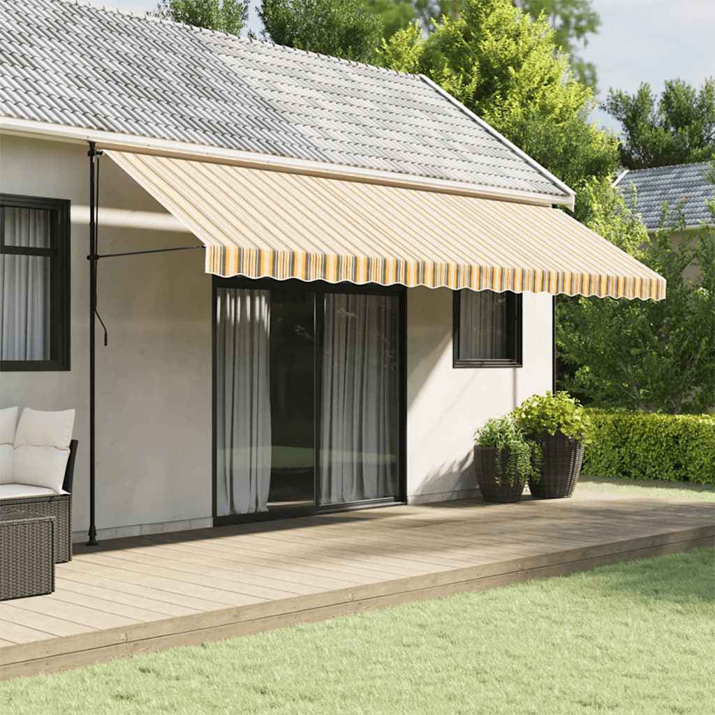 vidaXL Awning Valance Replacement Yellow and Grey Stripe 500 cm