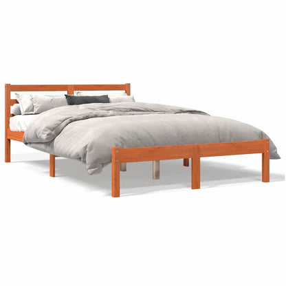 vidaXL Bed Frame without Mattress Wax Brown 150x200 cm Solid Wood Pine