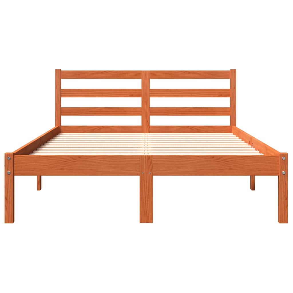 vidaXL Bed Frame without Mattress Wax Brown 150x200 cm Solid Wood Pine