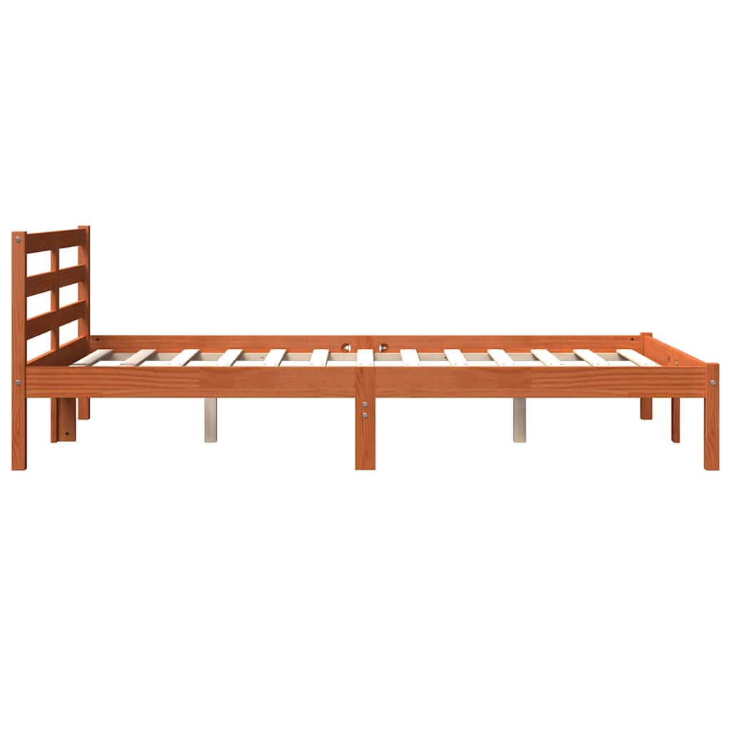 vidaXL Bed Frame without Mattress Wax Brown 150x200 cm Solid Wood Pine