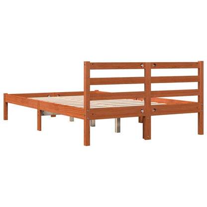 vidaXL Bed Frame without Mattress Wax Brown 150x200 cm Solid Wood Pine