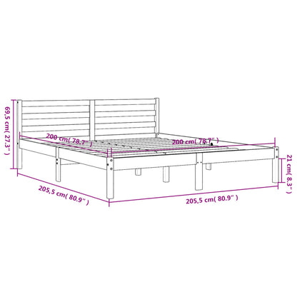 vidaXL Bed Frame | Wax Brown | Solid Pine Wood, Plywood | Double | Modern