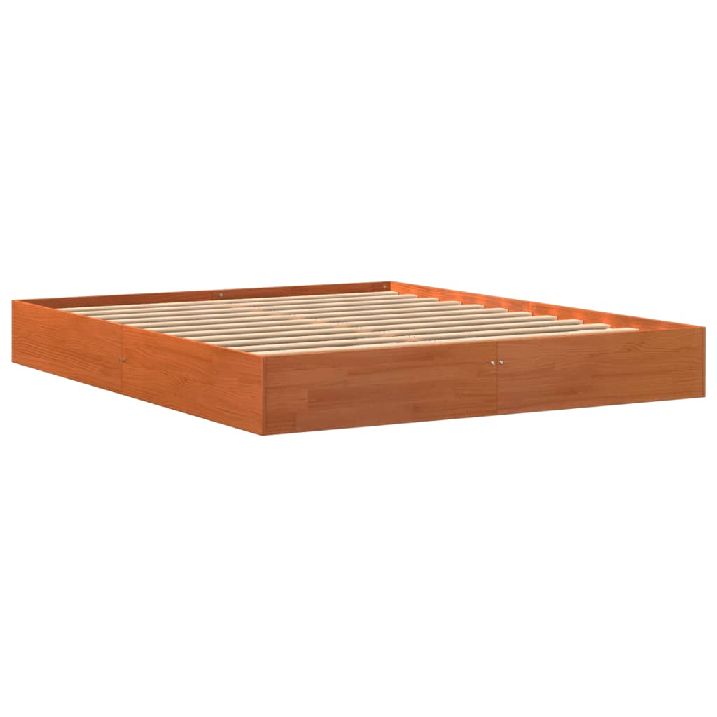 vidaXL Bed Frame without Mattress Wax Brown 160x200 cm Solid Wood Pine