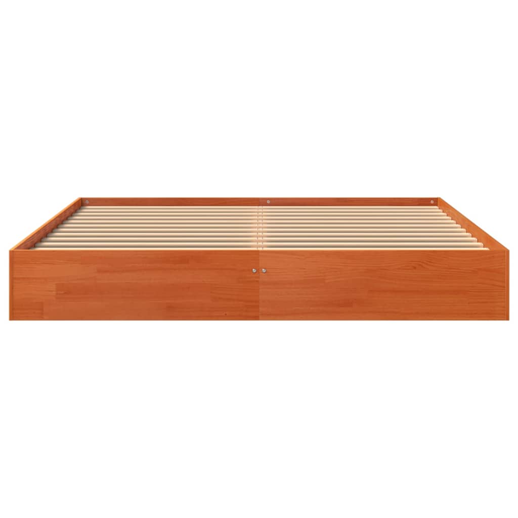 vidaXL Bed Frame without Mattress Wax Brown 160x200 cm Solid Wood Pine