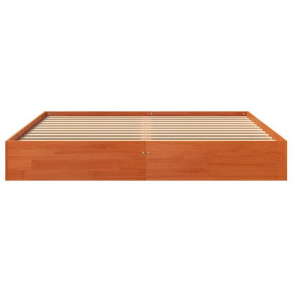 vidaXL Bed Frame without Mattress Wax Brown 160x200 cm Solid Wood Pine