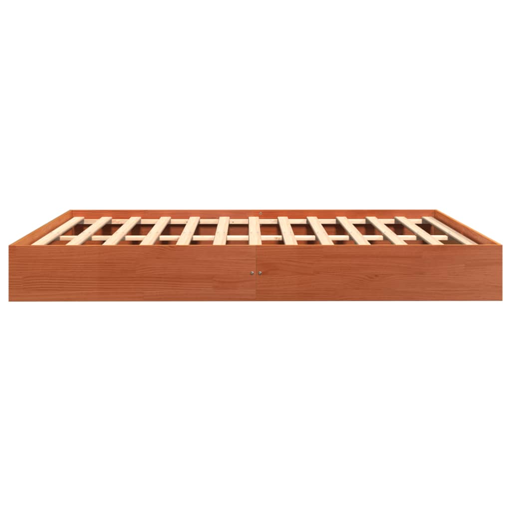 vidaXL Bed Frame without Mattress Wax Brown 160x200 cm Solid Wood Pine