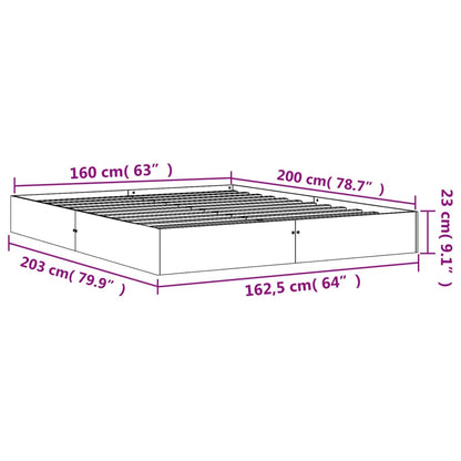 vidaXL Bed Frame without Mattress Wax Brown 160x200 cm Solid Wood Pine