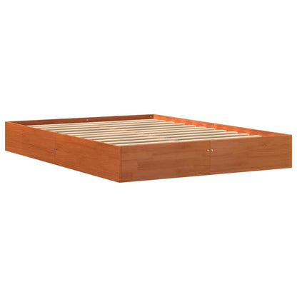 vidaXL Bed Frame without Mattress Wax Brown 140x200 cm Solid Wood Pine