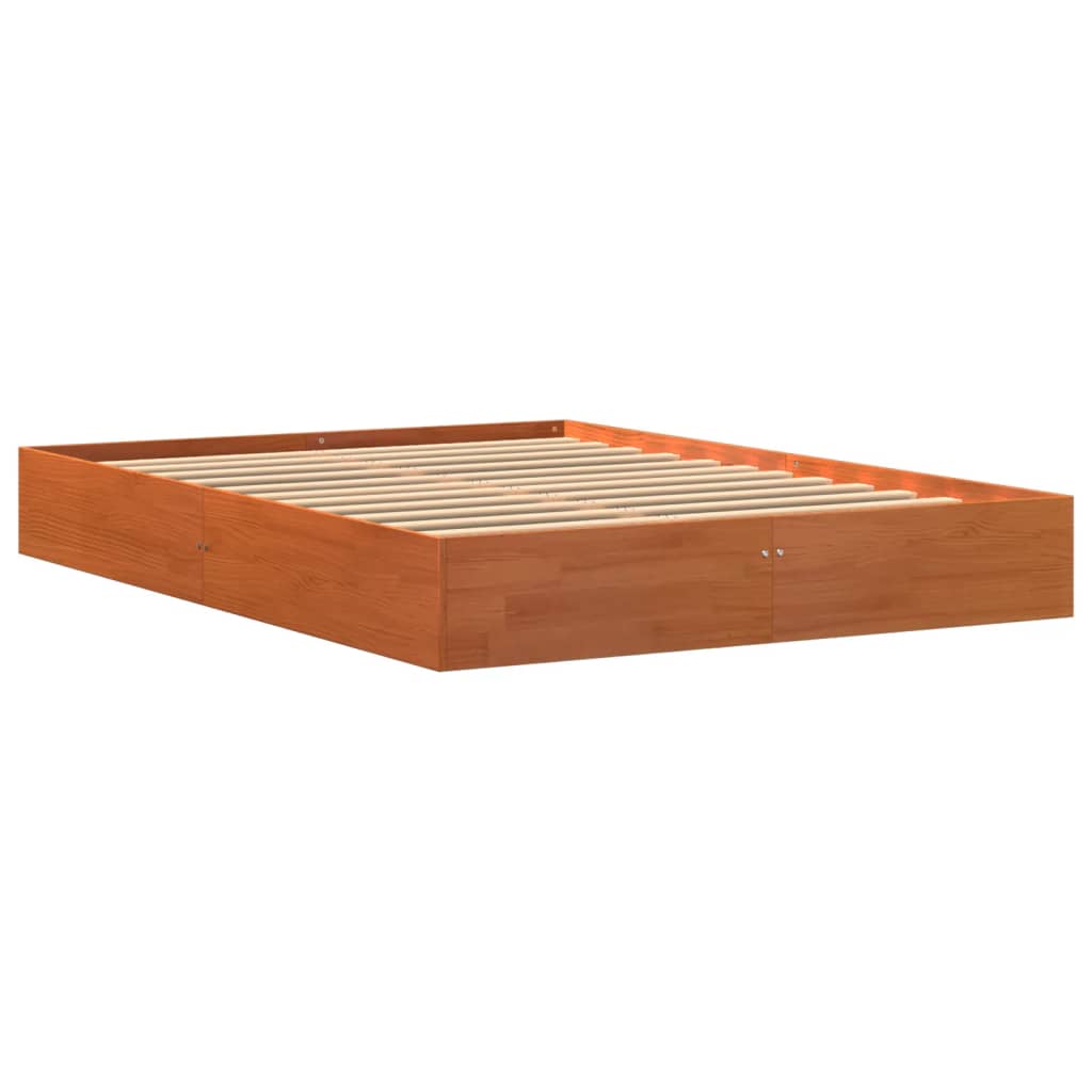 vidaXL Bed Frame without Mattress Wax Brown 120x200 cm Solid Wood Pine