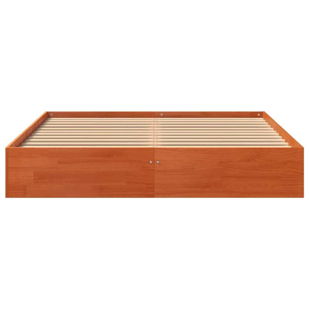vidaXL Bed Frame without Mattress Wax Brown 120x200 cm Solid Wood Pine