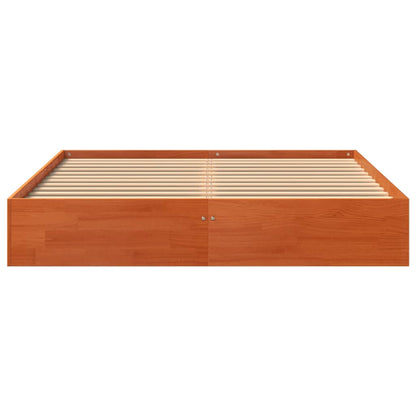 vidaXL Bed Frame without Mattress Wax Brown 120x200 cm Solid Wood Pine