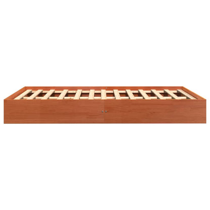 vidaXL Bed Frame without Mattress Wax Brown 120x200 cm Solid Wood Pine