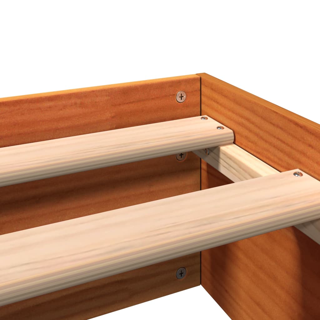 vidaXL Bed Frame without Mattress Wax Brown 120x200 cm Solid Wood Pine