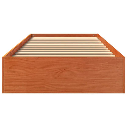 vidaXL Bed Frame without Mattress Wax Brown 90x190 cm Single Solid Wood Pine