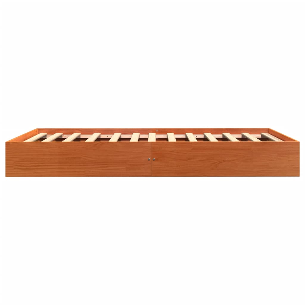 vidaXL Bed Frame without Mattress Wax Brown 90x190 cm Single Solid Wood Pine