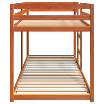 vidaXL Bunk Bed without Mattress Wax Brown 80x200 cm Solid Wood Pine