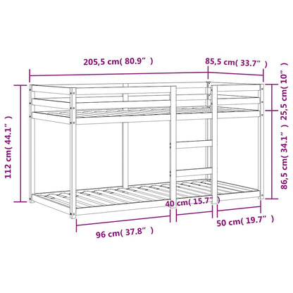 vidaXL Bunk Bed without Mattress Wax Brown 80x200 cm Solid Wood Pine
